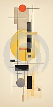 Graceful Balance: Yellow Abstract Painting Inspired By Suprematism