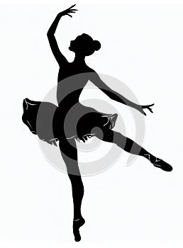 Graceful Ballerina Silhouette on Point for Banners and Ads