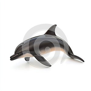 Elegant Black and White Dolphin in 3D Render photo