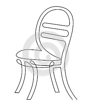 Graceful chairs for street cafe. Continuous line drawing illustration