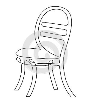 Graceful chairs for street cafe. Continuous line drawing. Vector illustration