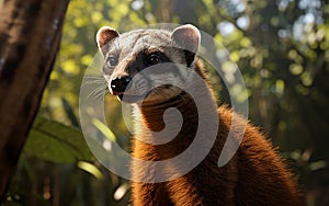 Graceful Coati Portrait on White