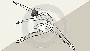 Graceful Dancer in Elegant Pose, Fluid Art Movement, vector design Generative AI