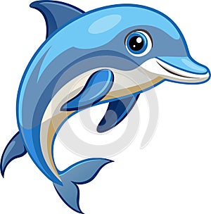 Graceful Dolphin Vector for Nautical and Underwater Art photo
