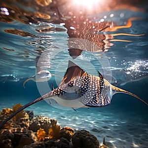 Graceful Eagle Rays in Pristine Waters