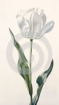Graceful Elegance: A Stunning Tulip Display on a Sleek White Vas