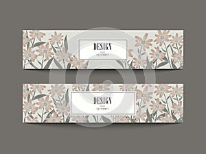 Graceful floral banner set design