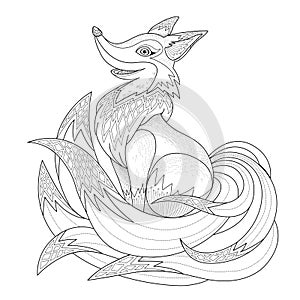 Graceful fox coloring page