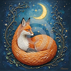 Enchanted Fox with Magical Swirls photo