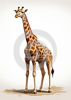 Graceful Giants: A Low Poly Illustration of a Giraffe Avatar wit