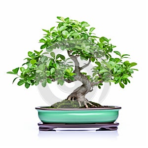 Graceful Mint Bonsai Tree In Green Pot - Art Of Tonga