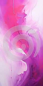 Graceful Monochromatic Abstract Painting In Pink And Purple