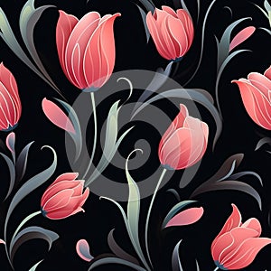 Graceful petals seamless illustration