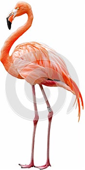 Graceful Pink Flamingo Standing Solo