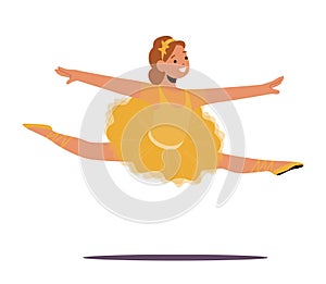 Graceful And Poised, The Little Ballerina Girl Character Exudes Elegance As She Leaps With Delicate Precision