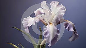 Graceful Purple And White Iris Flower With Dusty White Color