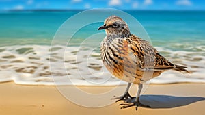 Graceful Quail: A Stunning Beach Bird In Bold Saturation