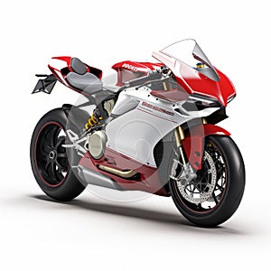 Graceful Restraint: 3d Ducati Motorcycle In White And Red