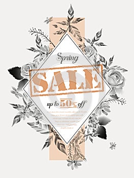 Graceful spring sale poster design
