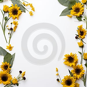 Graceful Sunflower Border Clean White Haven