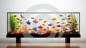 Graceful Symphony: Vibrant Tropical Fish in Crystal-Clear Tank