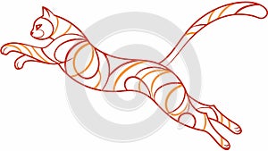 Graceful Tiger Outline Vector Illustration, Powerful Wildlife Art, vector design Generative AI photo