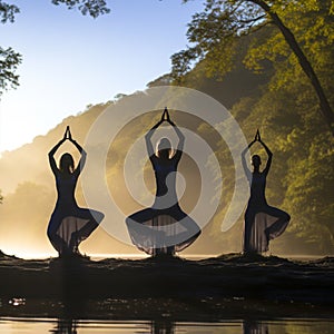 Graceful Yogis in Nature photo