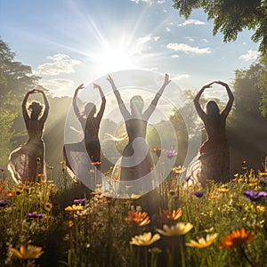 Graceful Yogis in Nature photo