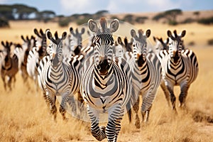 Graceful Zebras in the African Savannah