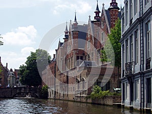 gracht or canal in a city in Belgium