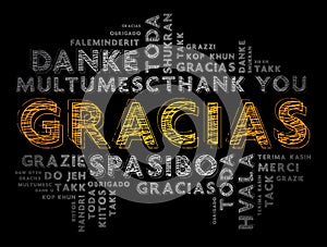Gracias (Thank You in Spanish) Word Cloud