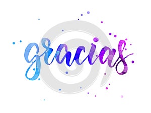 Gracias watercolor lettering photo