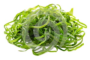 Gracilaria ogonori seaweed salad isolated on white background, traditional Japanese food