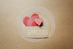 Gracious - Thank you in Spanish language with small hearts