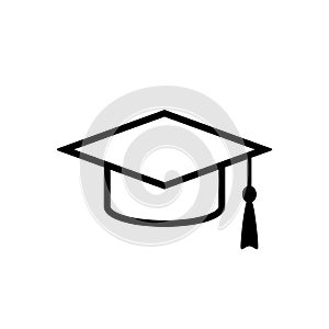 Grad cap outline icon