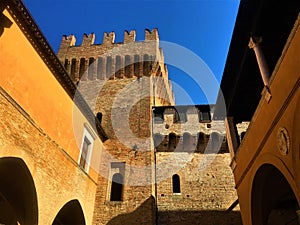 Gradara town, province of Pesaro e Urbino, Marche region, Italy. History, past, art and tourism