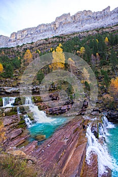 Gradas de Soaso in Arazas river Ordesa valley Pyrenees Huesca Sp photo