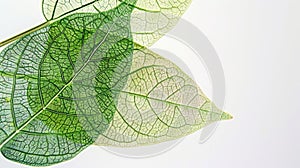 Gradation of Green Leaves with Vein Detail photo