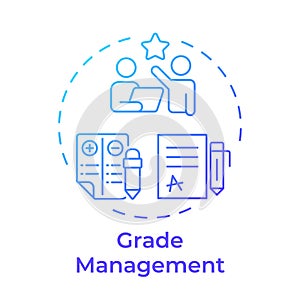 Grade management blue gradient concept icon