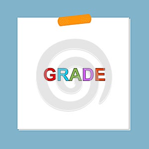 grade post it on white