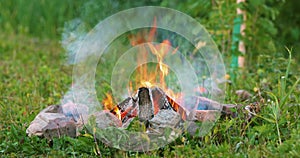 Graded shot of the burning bonfire in C4K format