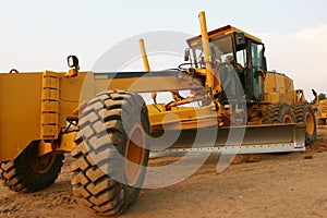 Grader road construction