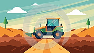 Graders smoothly glide through the dirt expertly shaping the ground with precision and accuracy.. Vector illustration. photo