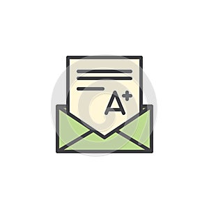 Grades filled outline icon