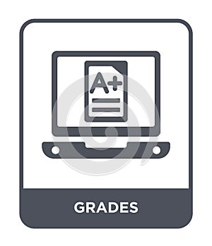 grades icon in trendy design style. grades icon isolated on white background. grades vector icon simple and modern flat symbol for