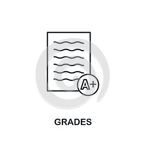 Grades outline icon. Creative design from school icon collection. Premium grades outline icon. For web design, apps, software and
