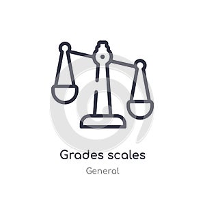 grades scales outline icon. isolated line vector illustration from general collection. editable thin stroke grades scales icon on