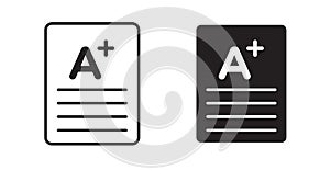 Grades thin line vector icon set