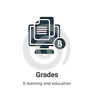Grades vector icon on white background. Flat vector grades icon symbol sign from modern e learning and education collection for
