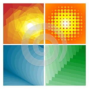 Gradient abstract geometric set of four backgrounds